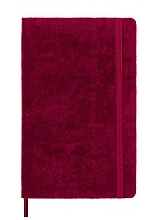 Notatnik Aksamitny Moleskine L duży (13x21cm) w Linie Czerwona Aksamitna Twarda oprawa w eleganckim Pudełu (Moleskine Limited Edition Velvet BOX Ruled Notebook Large Hard Cyclamen Pink Cover) - 8056598851298
