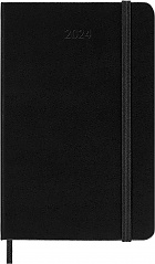 Kalendarz Moleskine 2024 12M rozmiar P (kieszonkowy 9x14 cm) Horyzontalny Tygodniowy Czarny Twarda oprawa (Moleskine Weekly Horizontal Diary/Planner 2024 Pocket Black Hard Cover) - 8056598856828