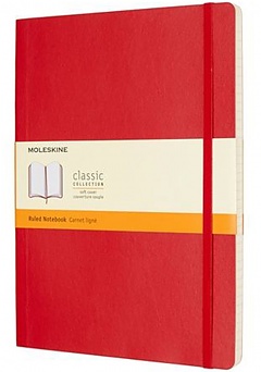 Notatnik Moleskine XL ekstra duży (19x25 cm) w Linie Czerwony / Szkarłatny Miękka oprawa (Moleskine Ruled Notebook Extra Large Soft Scarlet Red) - 8055002854672