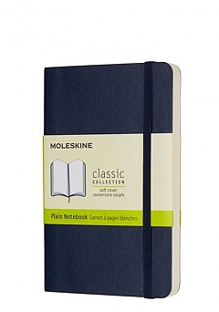 Notatnik Moleskine P kieszonkowy (9x14 cm) Czysty Szafirowy/Granatowy Miękka oprawa (Moleskine Plain Notebook Pocket Soft Sapphire Blue) - 8055002854726