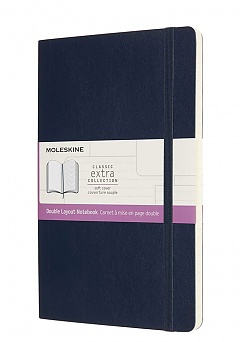 Notatnik Moleskine L duży (13x21cm) w Linie-Czysty Szafirowy / Granatowy Miękka oprawa (Moleskine Ruled-Plain Notebook Large Soft Sapphire Blue) - 8056420852998