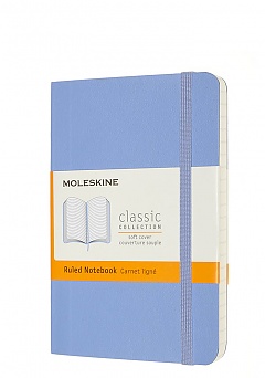 Notatnik Moleskine P kieszonkowy (9x14 cm) w Linie Niebieska Hortensja Miękka oprawa (Moleskine Ruled Notebook Pocket Soft Hydrangea Blue) - 8056420850918