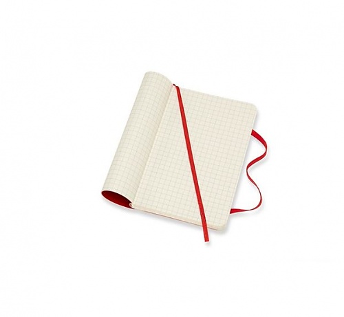Notatnik Moleskine P kieszonkowy (9x14 cm) w Kratkę Czerwony Miękka oprawa (Moleskine Squared Notebook Pocket Soft Scarlet Red) - 8055002854603