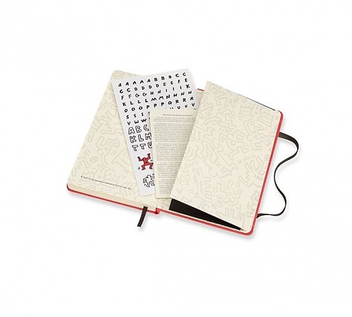 Notes Moleskine Keith Haring czysty, kieszonkowy [9x14cm], koralowy twarda oprawa (Moleskine Keith Haring Limited Edition Notebook Pocket Plain Hard)