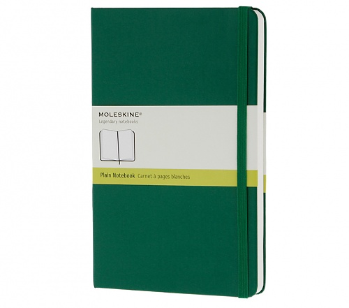Notatnik Moleskine P(9x14cm) czysty butelkowa zieleń twarda oprawa (Moleskine Plain Notebook Oxide-Green)