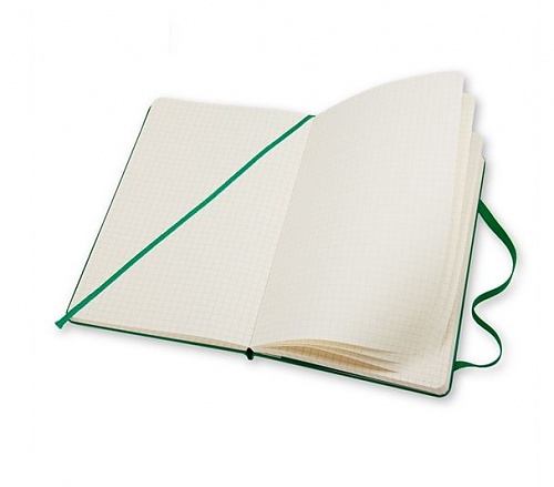 Notatnik Moleskine L(13x21cm) w kratkę butelkowa zieleń twarda oprawa (Moleskine Sqaured Notebook Large Willow Green)
