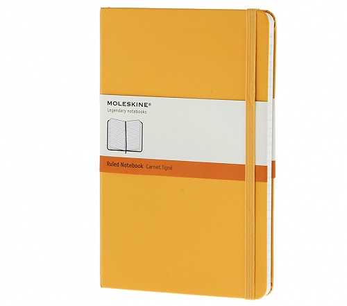 Notatnik Moleskine L(13x21cm) w linię żółto-pomarańczowy twarda oprawa (Moleskine Ruled Notebook Large Orange-Yellow)