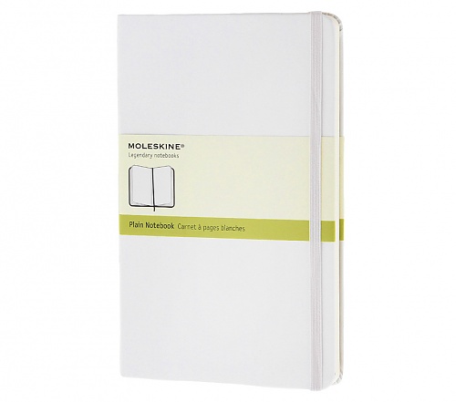 Notatnik Moleskine L duży (13x21cm) Czysty Biały Twarda oprawa (Moleskine Plain Notebook Large Hard White)