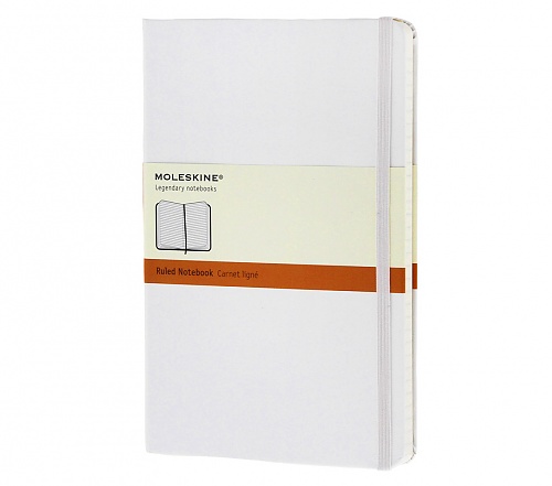 Notatnik Moleskine L(13x21cm) w linię biały twarda oprawa (Moleskine Ruled Notebook Large White)