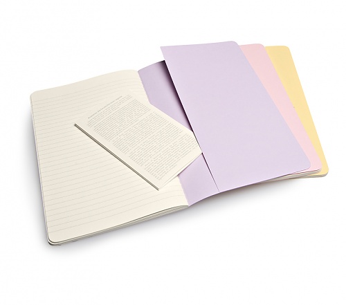 Zeszyty notatniki ekstra duże [19x25 cm.] Cahier w linię pastelowe w zestawie 3 sztuki (Moleskine Cahiers Set of 3 Ruled Journals)