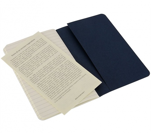Zestaw 3 zeszytów Moleskine Cahier P kieszonkowe (9x14 cm) w Linie Granatowe Miękka oprawa (Moleskine Cahiers Set of 3 Ruled Journals Indygo Blue Soft Cover) - 9788862930987