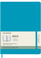 Kalendarz Moleskine 2022-2023 18-miesięczny rozmiar XL (bardzo duży 19x25 cm) Tygodniowy Błękitny / Niebieski Manganowy Twarda oprawa (Moleskine Weekly Notebook Diary/Planner 2022/23 Extra Large Manganese Blue Hard Cover) - 8056598852790