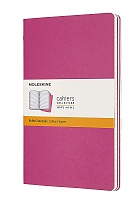 Zestaw 3 zeszytów Moleskine Cahier L duże (13x21 cm) w Linie Różowe Kinetic Miękka oprawa (Moleskine Cahiers Large Kinetic Pink Set of 3 Ruled Journals Kinetic Pink Soft Cover) - 8058647629650