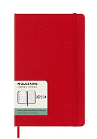 Kalendarz Moleskine 2023-2024 18-miesięczny rozmiar L (duży 13x21 cm) Tygodniowy Czerwony/ Szkarłatny Twarda oprawa (Moleskine Weekly Notebook Planner 23/24 Large Hard Scarlet Red Cover) - 8056598856927