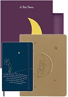 Notatnik Moleskine Mały Książę L (duży 13x21) w Linie Granatowy i Zeszyt XL (19x25) Czysty Brązowy Zestaw Księżyc w Pudełku (Moleskine Le Petit Prince Collector's Moon Box) - 8056598853094
