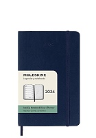 Kalendarz Moleskine 2024 12M rozmiar P (kieszonkowy 9x14 cm) Tygodniowy Niebieski/Szafirowy Miękka oprawa (Moleskine Weekly Notebook Diary/Planner 2024 Pocket Sapphire Blue Soft Cover) - 8056598856712