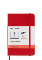 Kalendarz Moleskine 2023 12M rozmiar P (kieszonkowy 9x14 cm) Dzienny Czerwony/Szkarłatny Twarda oprawa (Moleskine Daily Notebook Diary/Planner 2023 Pocket Scarlet Red Hard Cover) - 8056420859638