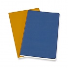 Zestaw 2 zeszytów Moleskine Volant L duże (13x21 cm) w Linie Niebieski i Bursztynowy Żółty (Moleskine Volant Set of 2 Large Ruled Journals Blue/Amber Yellow) - 8058647620596