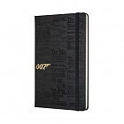 Tytuły - Notatnik Moleskine z serii Agent 007 L(13x21cm) w linię czarna twarda oprawa (Moleskine 007 Limited Edition Notebook - Movies)