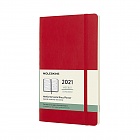 Kalendarz Moleskine 2021 12M rozmiar L (duży 13x21 cm) Horyzontalny Tygodniowy Czerwony Miękka oprawa (Moleskine Weekly Horizontal Notebook Diary/Planner 2021 Large Scarlet Red Soft Cover)