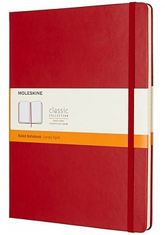 Notatnik Moleskine XL ekstra duży (19x25 cm) w Linie Czerwony / Szkarłatny Twarda oprawa (Moleskine Ruled Notebook Extra Large Hard Scarlet Red) - 8055002855082