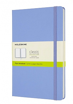 Notatnik Moleskine L duży (13x21cm) Czysty Niebieska Hortensja Twarda oprawa (Moleskine Plain Notebook Large Hard Hydrangea Blue) - 8056420850826