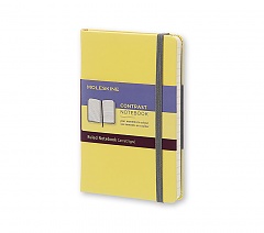 Notes Moleskine Kontrast w linię , cytrynowy kieszonkowy [9x14 cm.], w twardej okładce (Moleskine Contrast Collection Pocket Ruled Hard Citron Yellow)