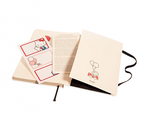 Notes Moleskine Hello Kitty w linię, duży [13x21cm], biała twarda oprawa (Moleskine Hello Kitty Contemporary Limited Edition Notebook Large Ruled Hard)