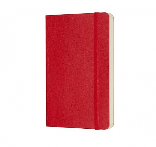 Notatnik Moleskine P kieszonkowy (9x14 cm) Czysty Czerwony Miękka oprawa (Moleskine Plain Notebook Pocket Soft Scarlet Red) - 8055002854610