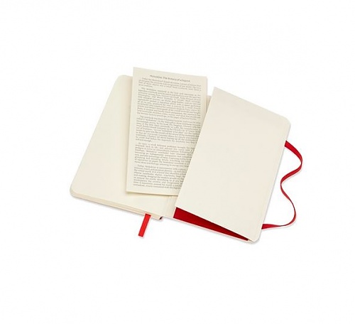 Notatnik Moleskine P kieszonkowy (9x14 cm) Czysty Czerwony Miękka oprawa (Moleskine Plain Notebook Pocket Soft Scarlet Red) - 8055002854610