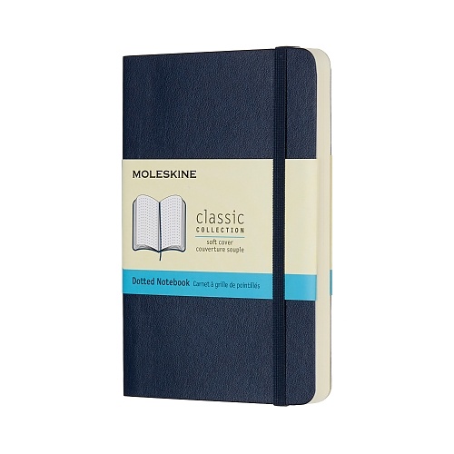 Notatnik Moleskine P kieszonkowy (9x14 cm) w Kropki Szafirowy/Granatowy Miękka oprawa (Moleskine Dotted Notebook Pocket Soft Sapphire Blue) - 8055002854733