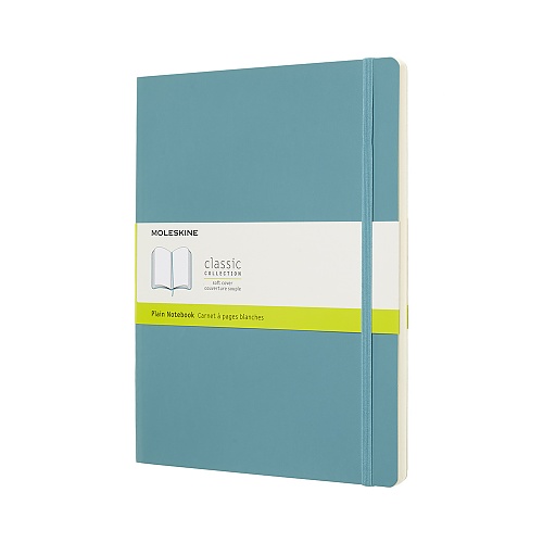 [STARY]Notatnik Moleskine XL(19x25cm) czysty morski miękka oprawa (Moleskine Plain Notebook Extra Large Reef Blue)