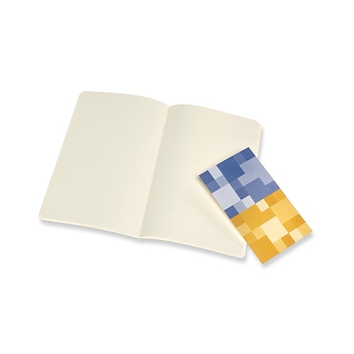Zestaw 2 zeszytów Moleskine Volant L duże (13x21 cm) Czyste Niebieski i Bursztynowo Żółty Miękka oprawa (Moleskine Volant Set of 2 Large Plain Journals Blue and Amber Yellow Soft Cover) - 8058647620602