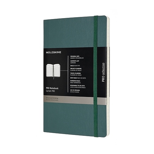 Notatnik Profesjonalny Moleskine PRO L (13x21 cm) Zielony Las Miękka oprawa (Moleskine PRO Notebook Forest Green Large Soft Cover) - 8058647620794