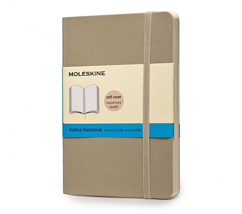 Notatnik Moleskine P(9x14cm) w kropki beżowy miękka oprawa (Moleskine Dotted Notebook Pocket)