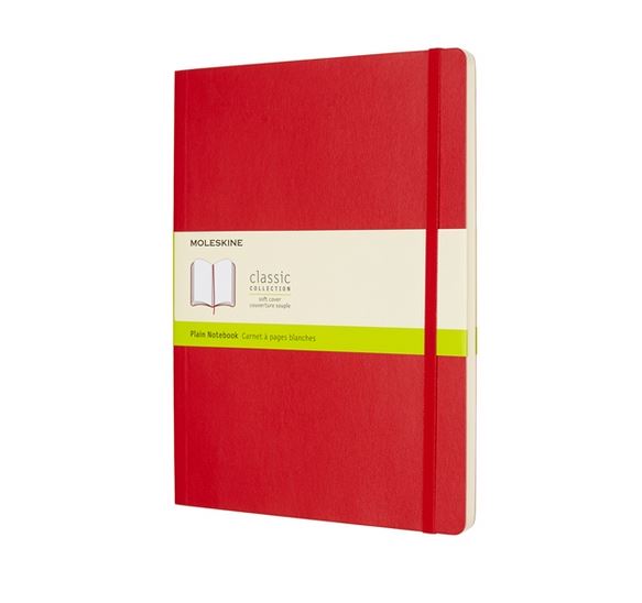Notatnik Moleskine XL(19x25cm) czysty czerwony miękka oprawa (Moleskine Plain Notebook Extra Large Scarlet Red) Notatnik Moleskine XL(19x25cm) czysty czerwony miękka oprawa (Moleskine Plain Notebook Extra Large Scarlet Red)
