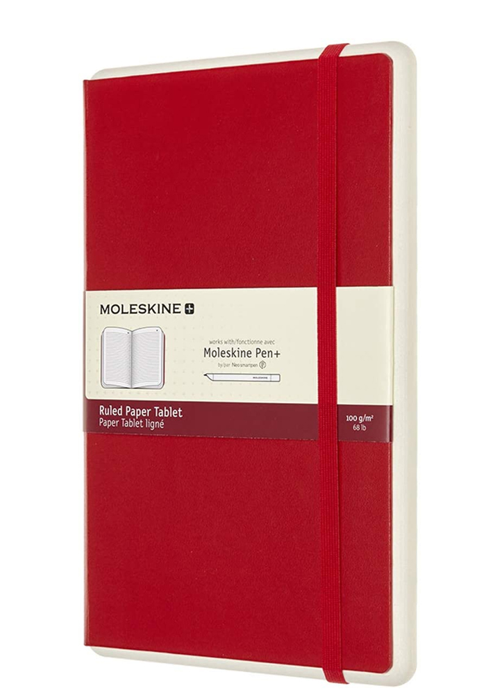 Notatnik Inteligentny Moleskine Paper Tablet L duży (13x21 cm) W Linie Czerwony Twarda Oprawa (Moleskine Smart Writing Paper Tablet L Ruled Red Hard Cover) - 8053853603876